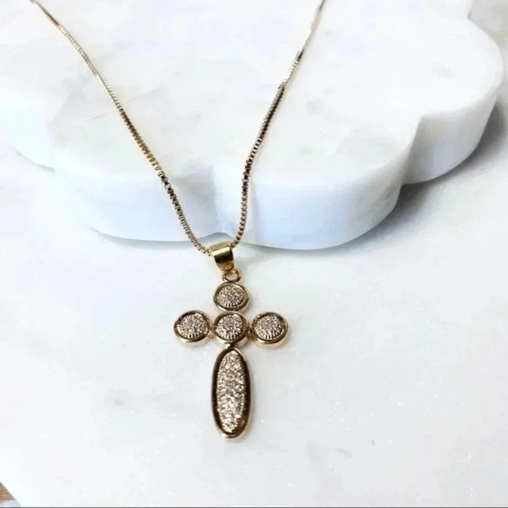 DAINTY Cross Necklace |Cubic Zirconia Necklace | Faith Necklace| 18k Good Plated - Picture 9 of 12